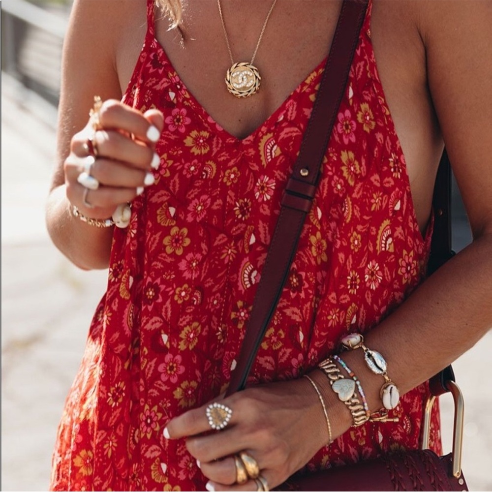 Spell & Gypsy Dahlia strappy midi dress cherry red *flaws - Picture 7 of 10